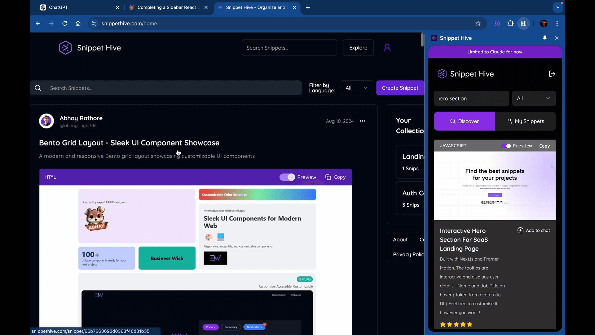 Snippet Hive Web App